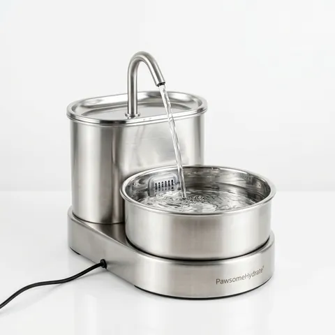 Fonte Bebedouro Automático em Inox 3.2L Ultra Silenciosa